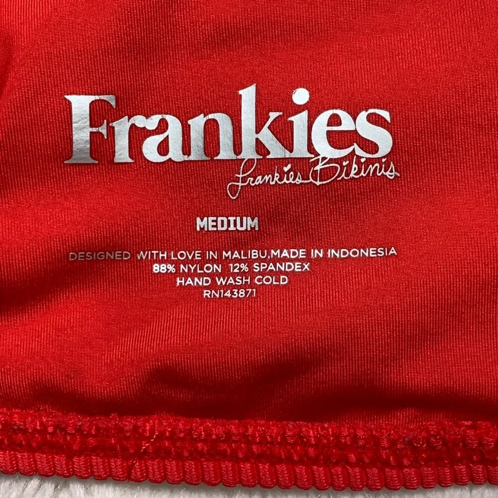 Frankie's Bikinis Red Bikini Top Size Medium
